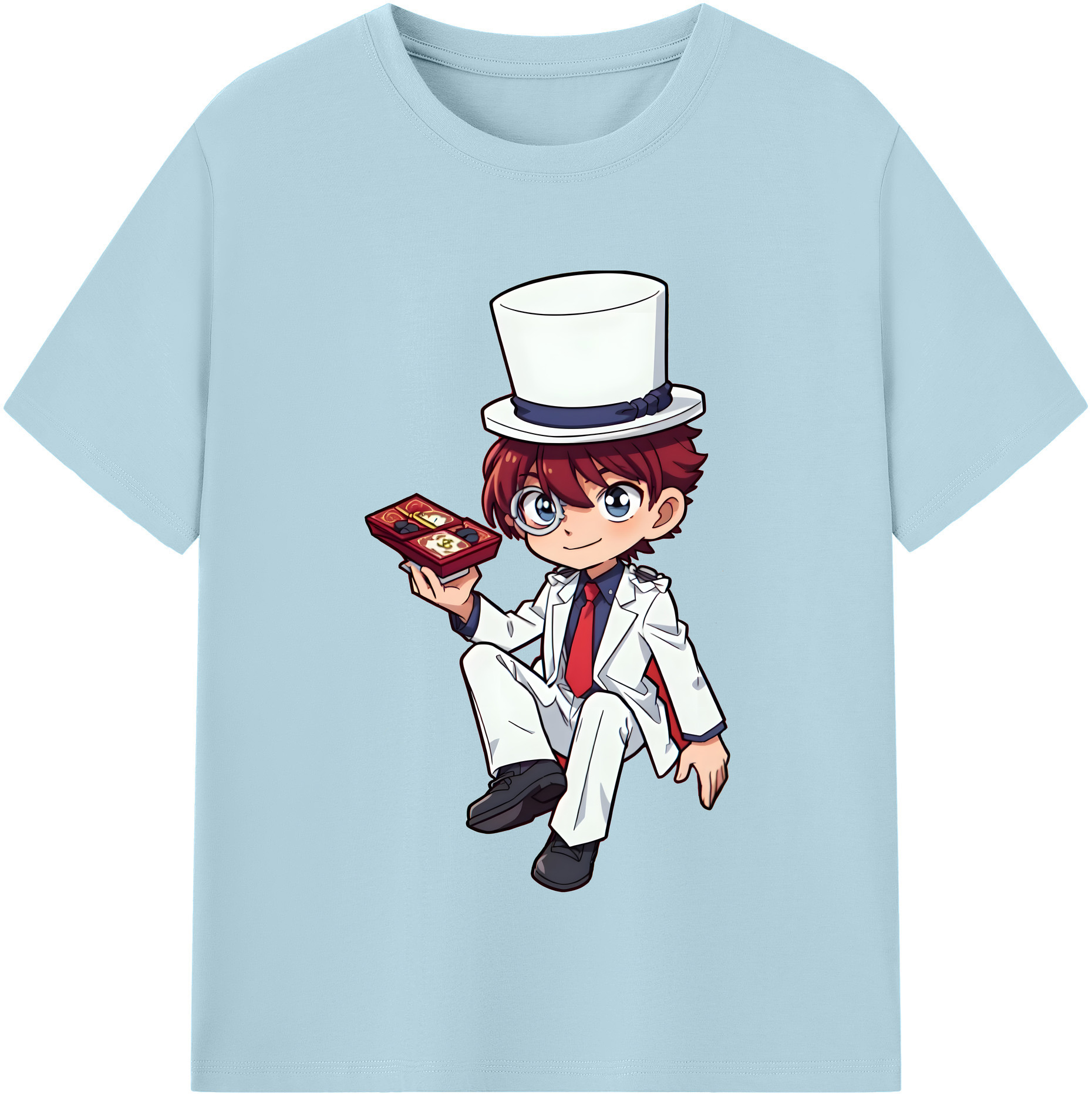 （画像用） 名探偵コナン くろば かいと Detective Conan Kuroba Kaito 綿100％半袖Tシャツ（フロントプリント）